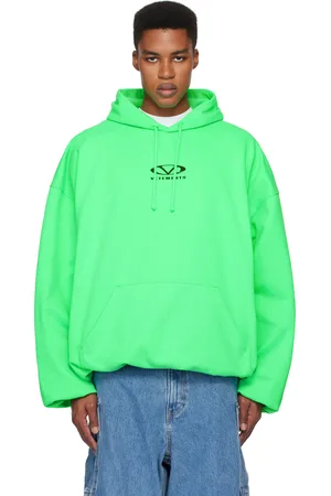 Vetements Green Oval Logo Cropped Boxy Hoodie