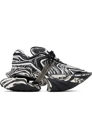 Balmain Black & White Unicorn Wave Sneakers