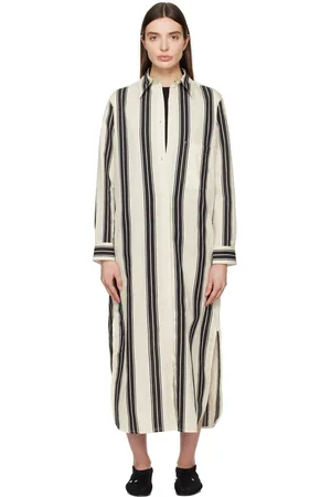 Totême Black & White Striped Maxi Dress