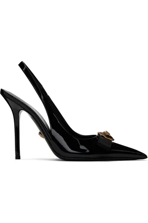 VERSACE Black Gianni Ribbon Slingback 110mm Heels