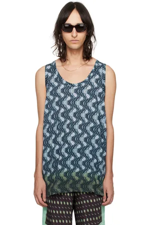 DRIES VAN NOTEN Blue Gradient Tank Top