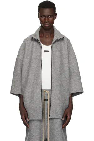 FEAR OF GOD Gray Boiled Wool Short Sleeve Jacket
