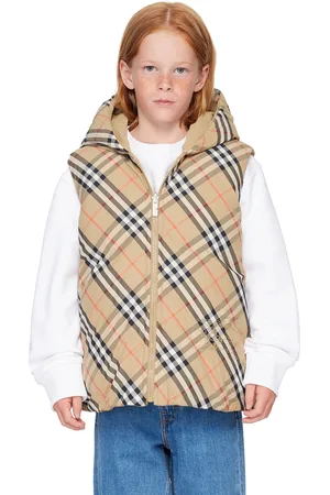Burberry Kids Beige Reversible Check Vest