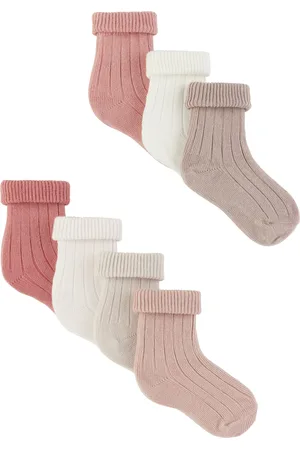 BONPOINT Seven-Pack Baby White & Pink Day-of-the-Week Cotton Socks