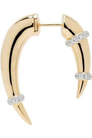 Rainbow K Gold & White Gold Horn Single Earring
