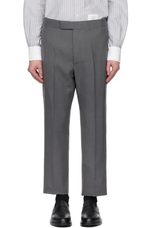 Thom Browne Gray Twill Classic Backstrap Trousers