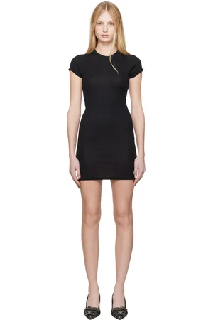 Alexander Wang Crystal Hotfix Short-Sleeve Loungewear Minidress