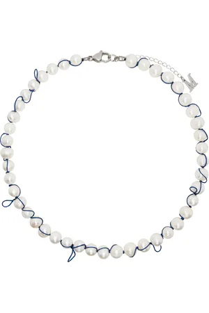 Marland Backus White Knotted Pearl Necklace