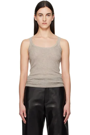 GABRIELA HEARST Beige Nevin Pointelle Tank Top