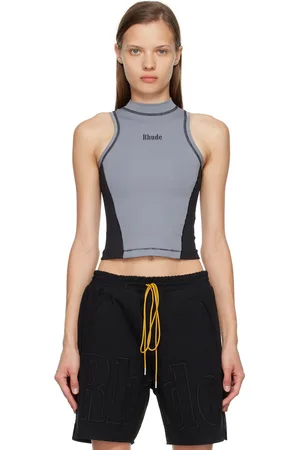 Rhude Gray Overlock Stitch Top