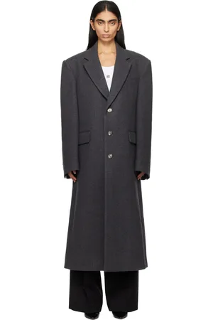 WARDROBE.NYC Gray Single Breasted Coat