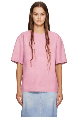 Bottega Veneta Pink Printed Leather T-Shirt