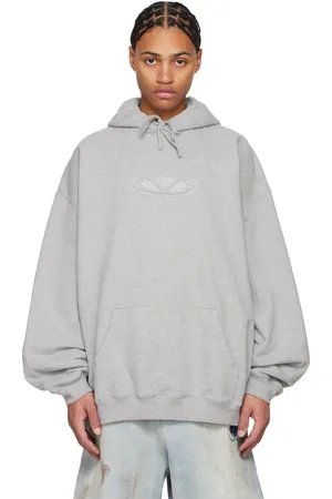 Vetements Gray 3D Oval Logo Oversized Hoodie