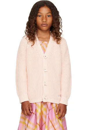 Burberry Kids Pink Cotton Cardigan