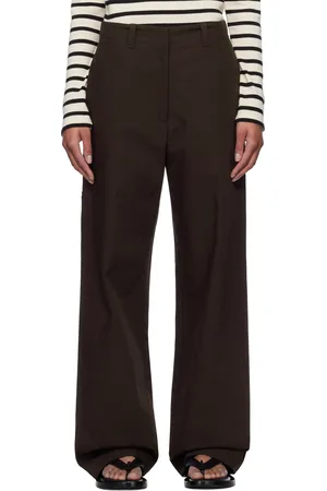 Jil Sander Brown Straight-Leg Trousers