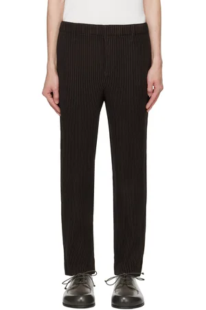 Issey Miyake Brown Kersey Pleats Trousers