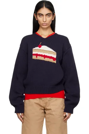 J.W.Anderson Navy Cake Graphic Sweater