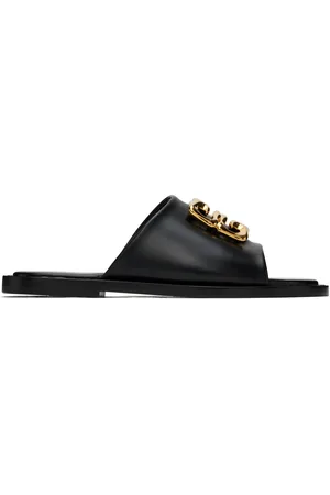 Givenchy Black 4G Liquid Flat Mule Sandals
