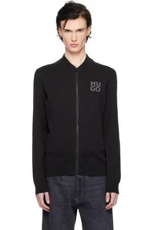 HUGO BOSS Black Knit Logo Bomber Jacket