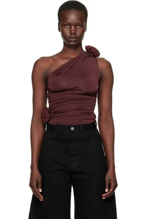 MAGDA BUTRYM Burgundy One Shoulder Tank Top
