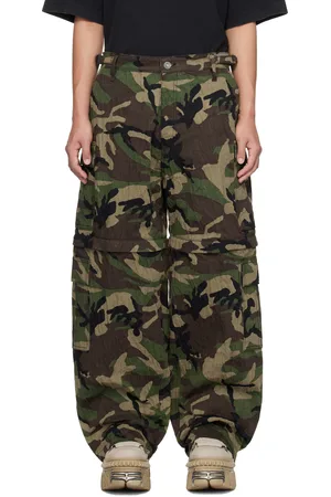 Vetements Khaki Runway Metalized Wrinkled Cargo Pants