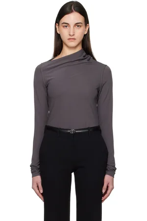 Totême Gray Draped Jersey T-shirt