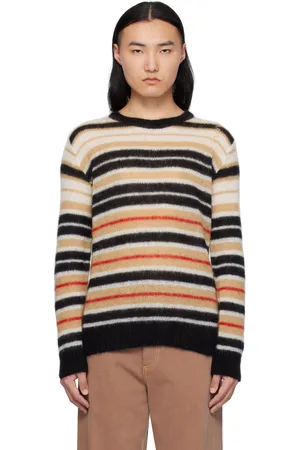 Marni Beige & Black Striped Brushed Mohair Sweater