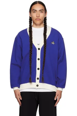 Msgm Blue Felted Cardigan