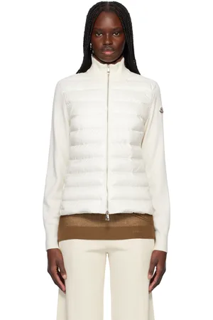Moncler Off-White Padded Wool Zip-Up Down Cardigan