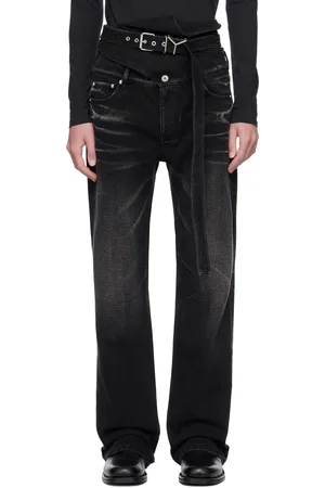 Y / PROJECT Black Wrap Belt Jeans