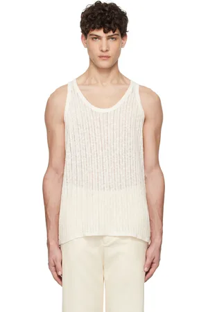 COMMAS Off-White Pointelle Knit Tank Top