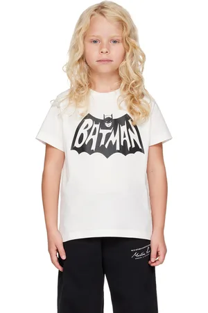 Moncler Kids White Batman Logo T-Shirt