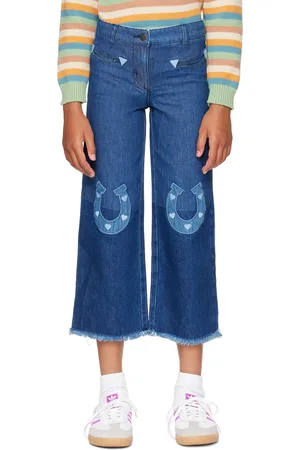 Stella McCartney Kids Navy Horseshoe Patches Jeans