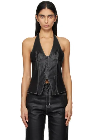 KSUBI Valentina Halter Slicker Denim Top
