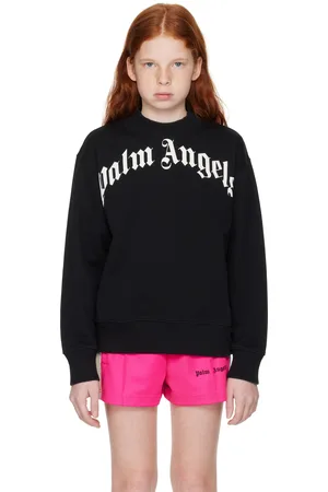 Palm Angels Kids Black Classic Curved Logo Sweatshirt