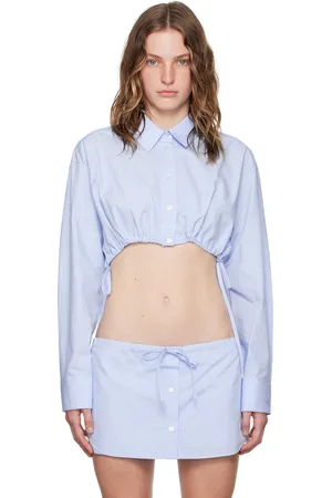 Alexander Wang Blue Cropped Drawstring Shirt