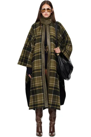 Chloé Green High-Neck Long Coat