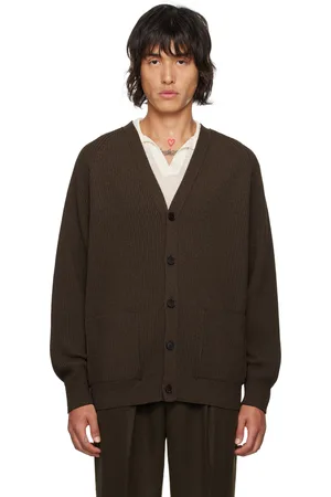 Auralee Brown Super Fine Wool Cardigan