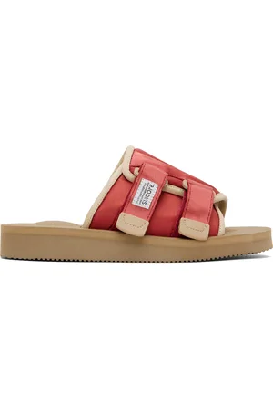 SUICOKE Red & Beige KAW-Cab Sandals