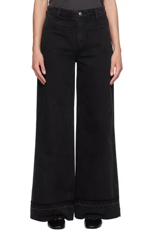 RAG&BONE Black Marina Wide-Leg Jeans