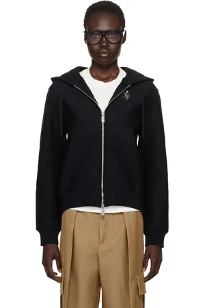 Burberry Black Thistle Logo Zip Hoodie