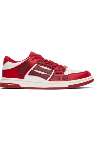 AMIRI Red & White Skel Top Low Sneakers