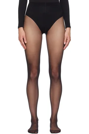 Wolford Black Individual 10 Back Seam Tights