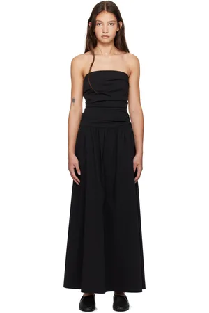 St Agni Gathered Strapless Tie Back Maxi Dress
