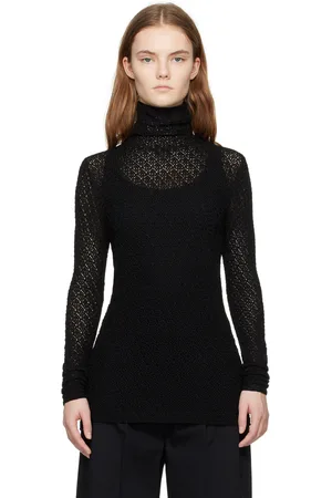 Totême Black Semi-Sheer Turtleneck