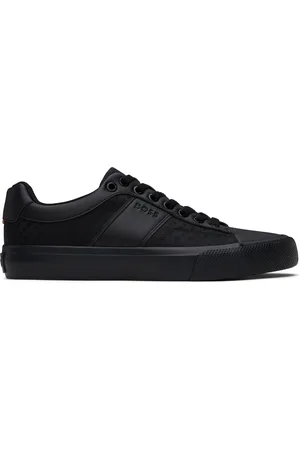 HUGO BOSS Black Mesh & Faux-Leather Sneakers