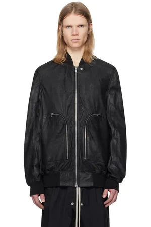 Rick Owens Black Hollywood Flight Leather Jacket