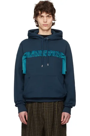 Lanvin Navy Curb Lace Hoodie