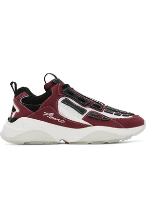 AMIRI White & Burgundy Bone Runner Sneakers