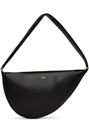 Totême Black Leather Scooped Sling Bag